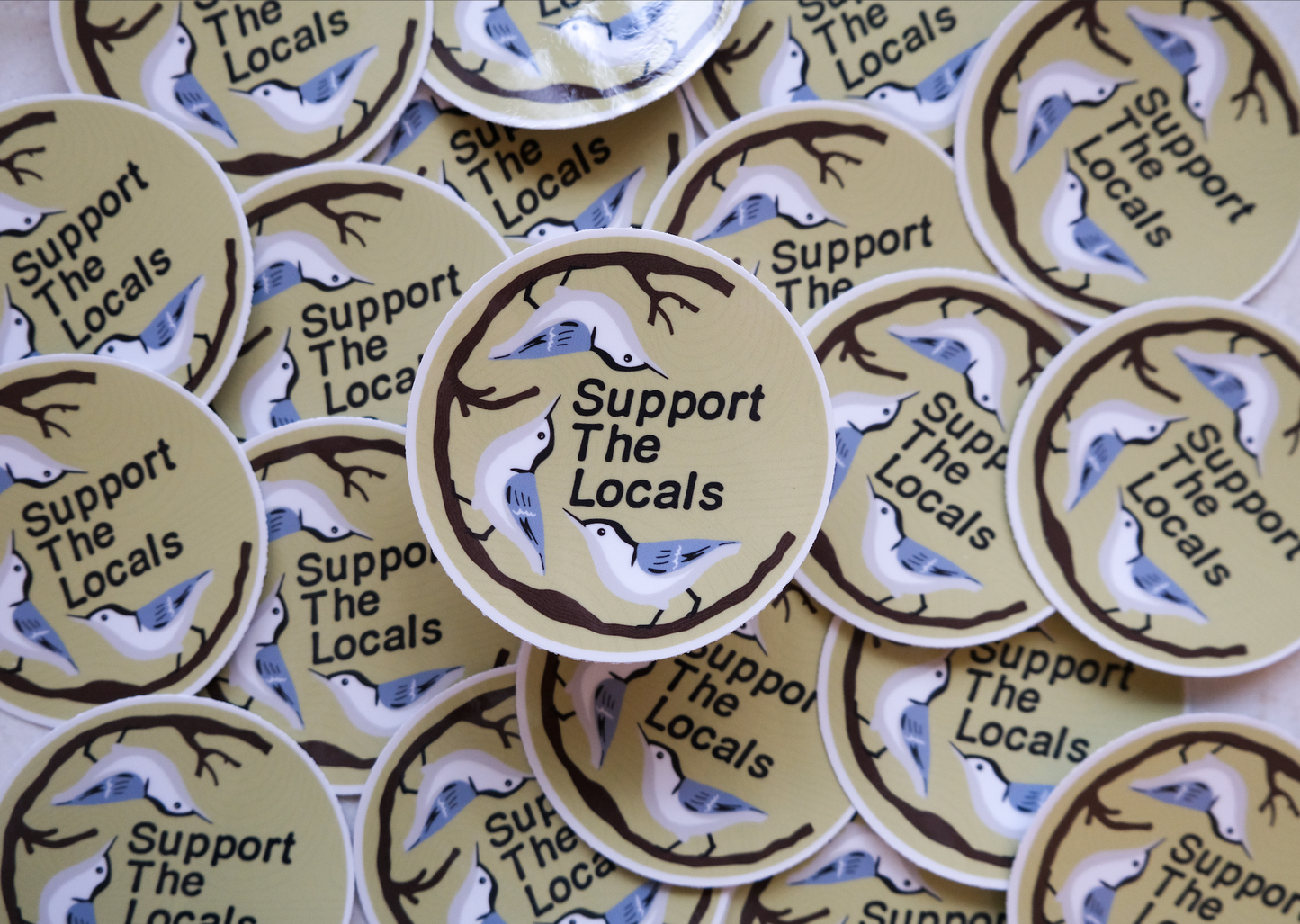 Medium Sticker - Support The Locals Nuthatch